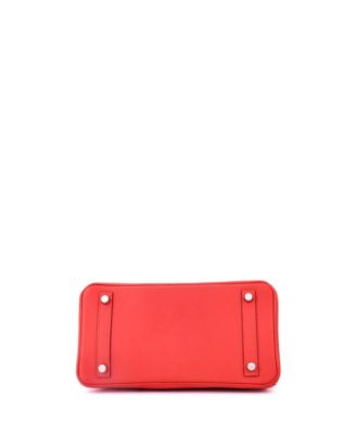Birkin 25 Handbag Red Swift with Palladium Hardware