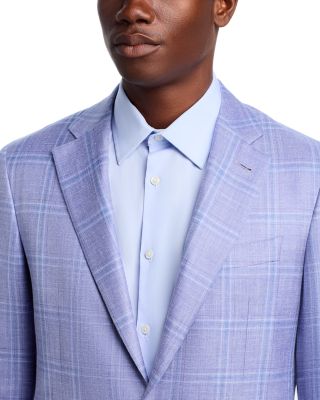 Kei Wool, Silk & Linen Plaid Unstructured Trim Fit Sport Coat
