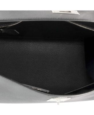 Kelly 28 Handbag Black Epsom with Palladium Hardware