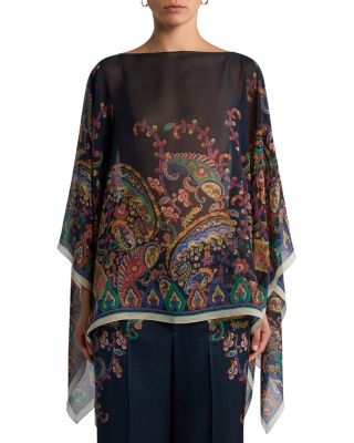 Silk Poncho Top