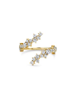 14K Yellow Gold Diamond Cocktail Wrap Ring