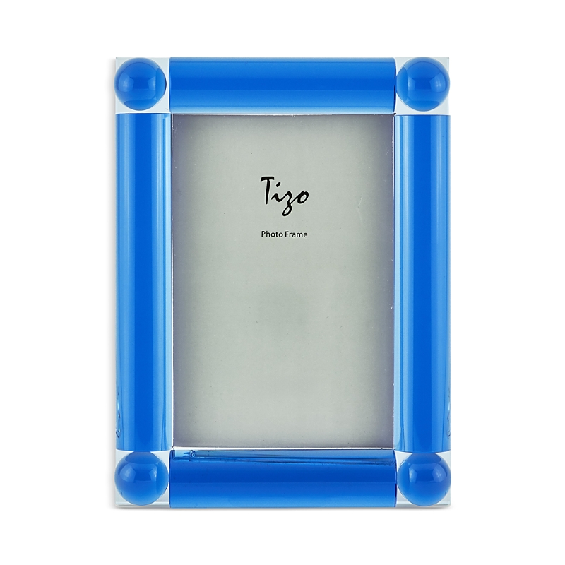 Tizo Crystal Glass Frame With Four Corner Balls, 5 X 7 In Blue