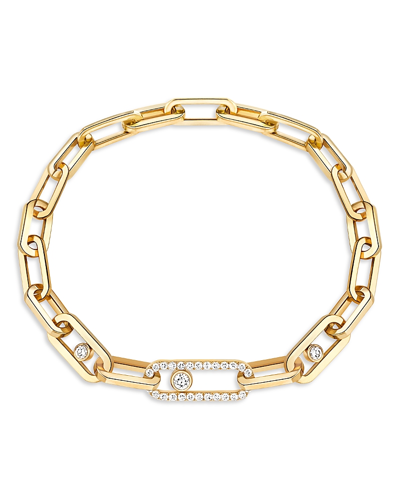 Messika 18K Yellow Gold Move Link Diamond Curb Chain Bracelet