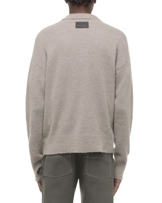 Brushed Open Collar Polo Sweater