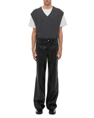Relaxed Fit Leather Utility Pants