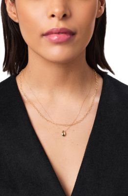 Solid Yellow Gold Heart Chain Necklace