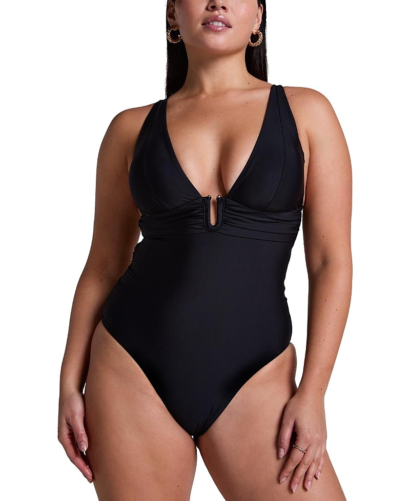 Hunkemoller Luna Shaping Swim Suit In Black