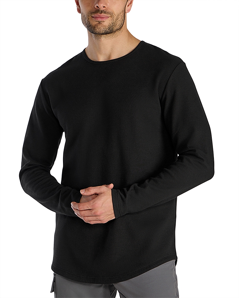 Bylt Basics Drop Cut Long Sleeved Tee In Black