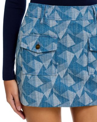 Kory Geo Denim Miniskirt