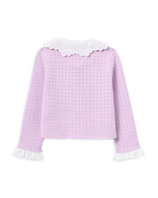 Girls' Pointelle Ribbed Knit Cardigan - Little Kid, Big Kid