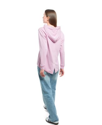  Vented Back High-low Lace Hem Hoodie