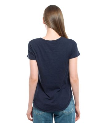  Short Sleeve Raw Hem Shirttail Tee
