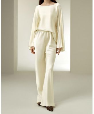 Silk Charmeuse Crewneck Top