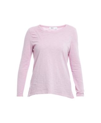  Wide Neck Ruching Details Tee