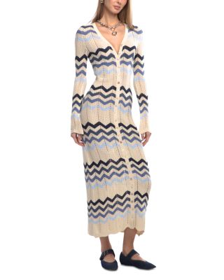Gretta Zigzag Blue Dress