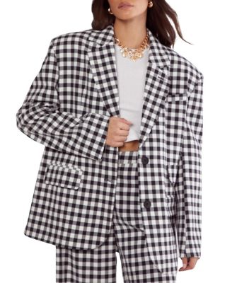  Gingham Tailored Blazer