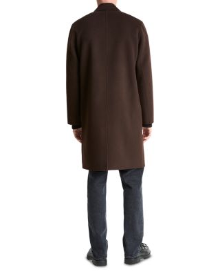 Splittable Single Breasted Wool Blend Topcoat