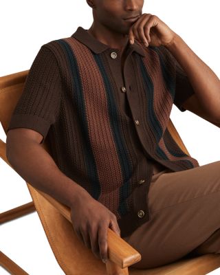 Bradley Short Sleeve Button Front Knit Sweater