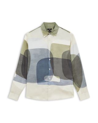 Long Sleeve Printed Button Front Shirt