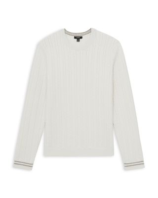 Luca Long Sleeve Cable Knit Crewneck Sweater