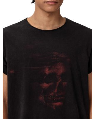 Short Sleeve Raw Edge Graphic Crewneck Tee