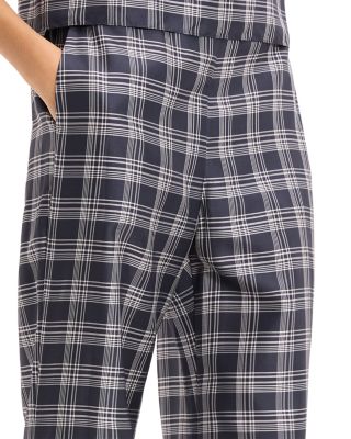 Fluid Silk Plaid Pants