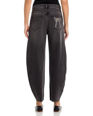 Parker x Bow What Fun High Rise Barrel Jeans in Washed Black