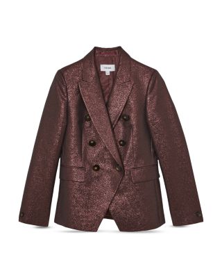 Petite Sienna Double Breasted Metallic Blazer