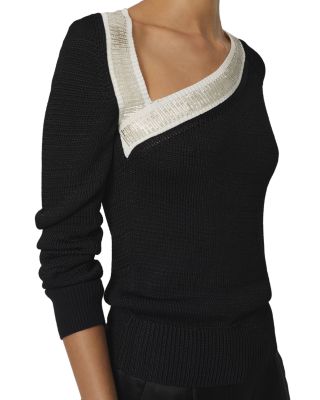 Aubrey Asymmetric Beaded Sweater 