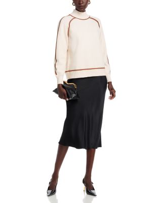 Mock Contrast Piping Sweater