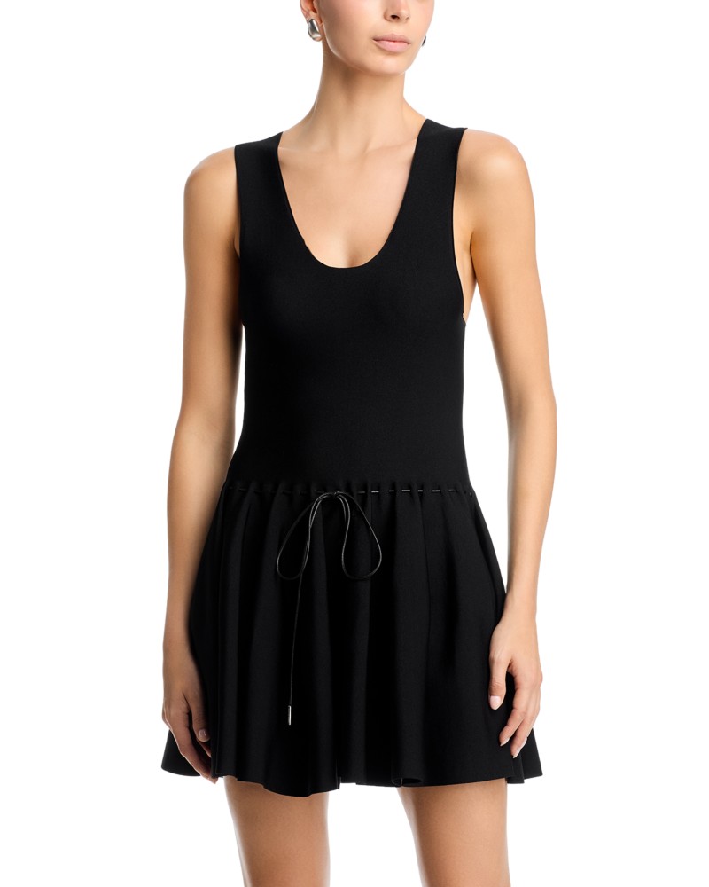 Brandon Maxwell Cleo Mini Dress in Black