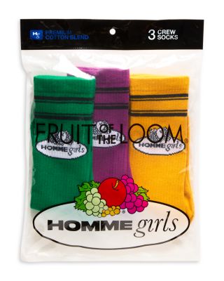 x Fruit of the Loom Crew Socks, Pack of 3
