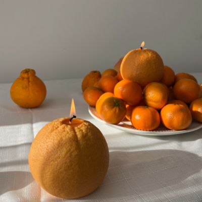 Large Orange Candle