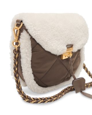 Crosby Lock Small Shearling Trim Crossbody Bag