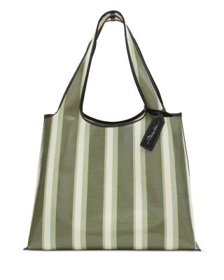 Medium Dual Stripe Cotton Market Tote Bag