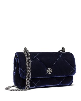 Kira Mini Diamond Quilted Velvet Flap Bag