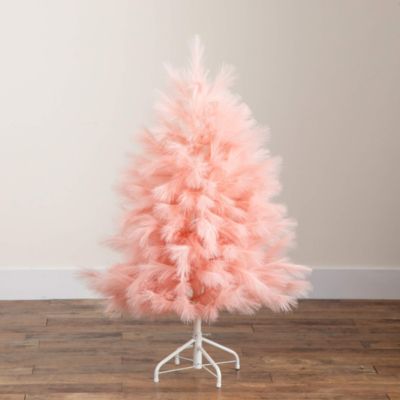 Artificial Pink Pampas Grass 4&#39; Christmas Tree
