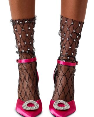 Faux Diamonds & Pearls Sheer Socks 