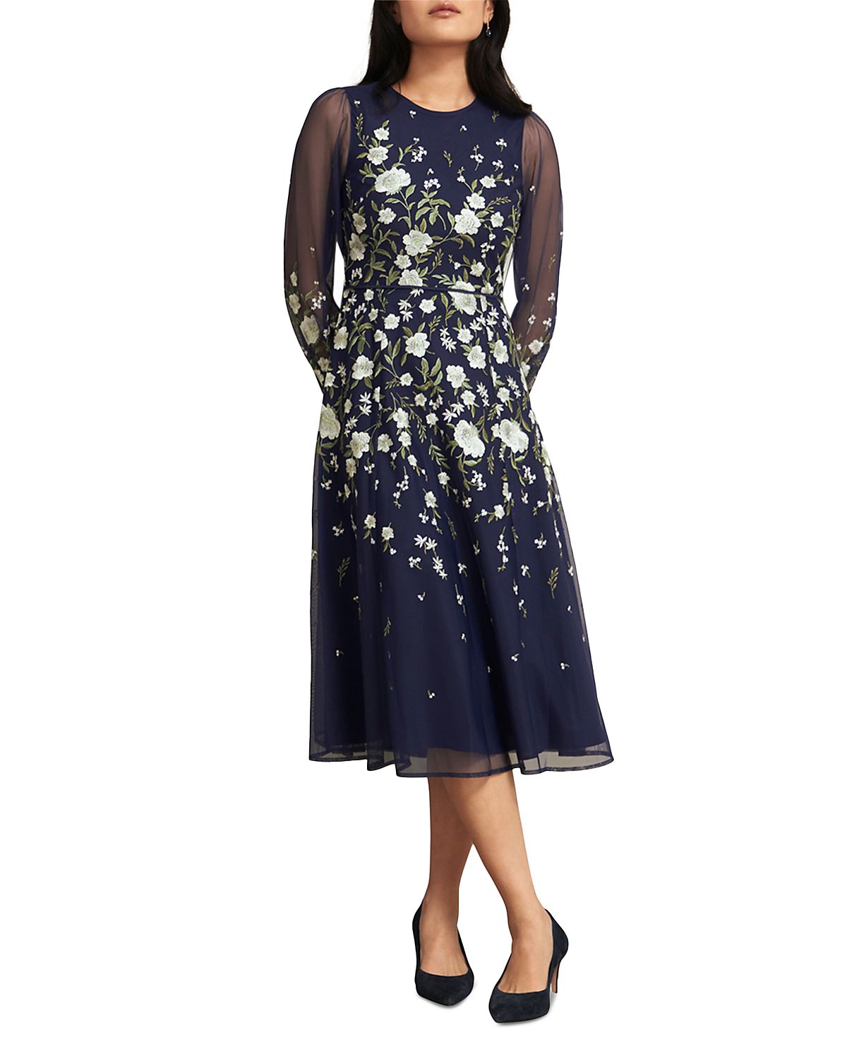 Hobbs London Petite Lois Embroidered Dress