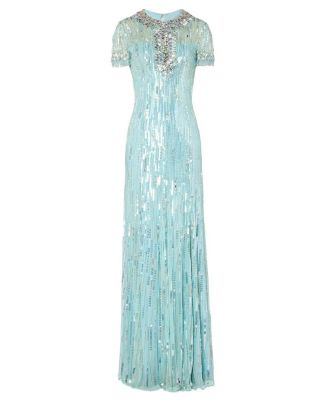 Nova Sequin-Embellished Keyhole-Neck Maxi Dress