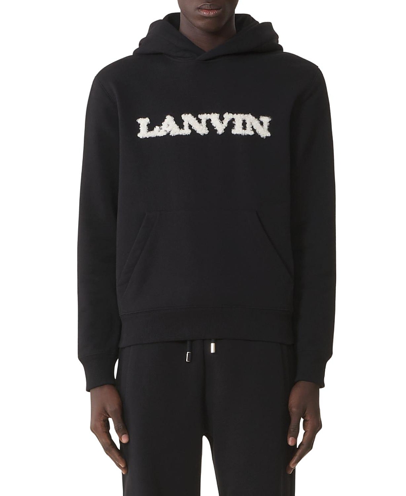 Lanvin Shearling Cotton Hoodie In Multi