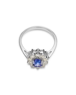 Diamond & Oval Tanzanite Ring in 14K White Gold