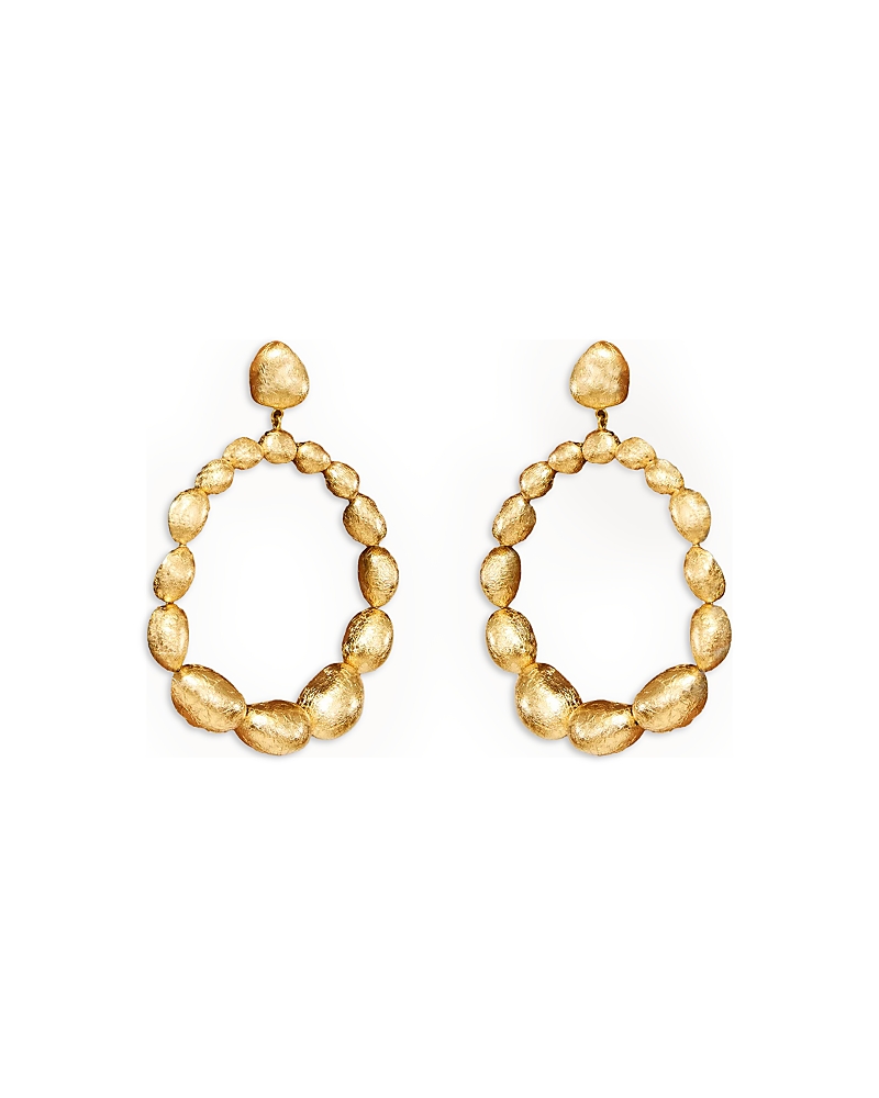 Cult Gaia Sira Gold Foiled Open Drop Earrings In Gold