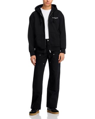 Zip Front Logo Graphic Hoodie