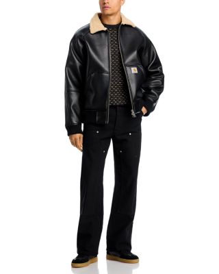Shepton Faux Leather Bomber Jacket