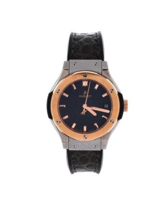 Classic Fusion Automatic Watch in Titanium with Rose Gold and Alligator 33mm
