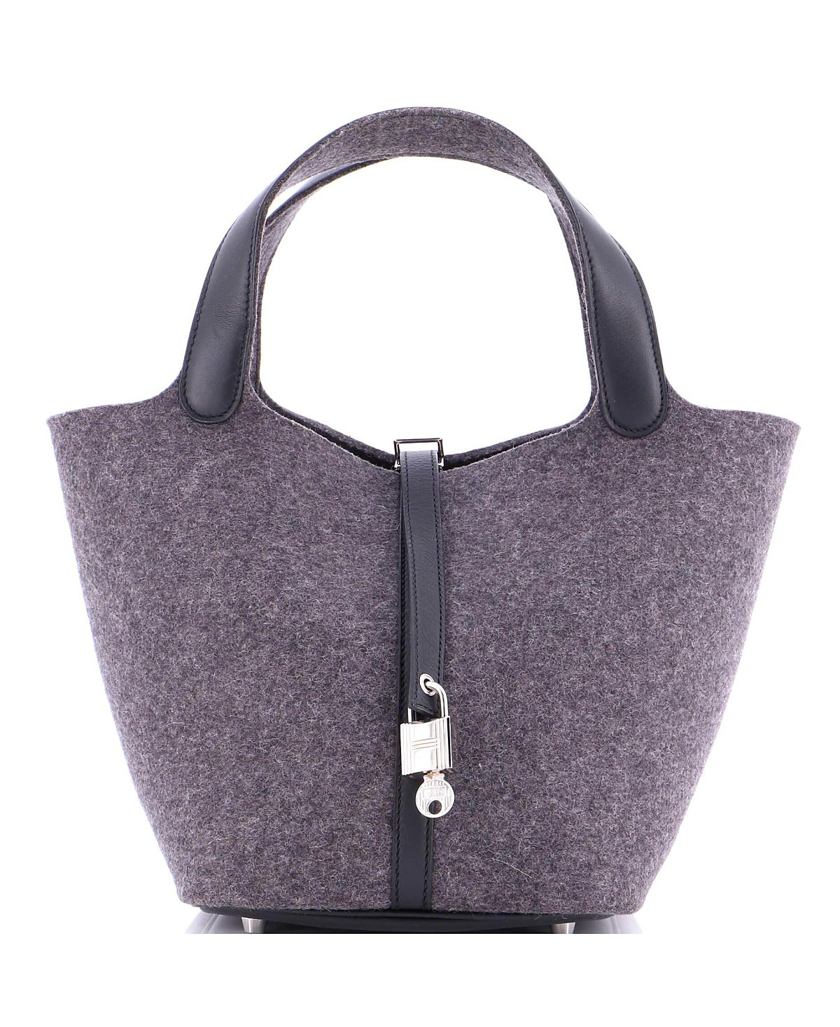 Pre-Owned Hermes Mm Picotin Lock Bag Felt with Leather