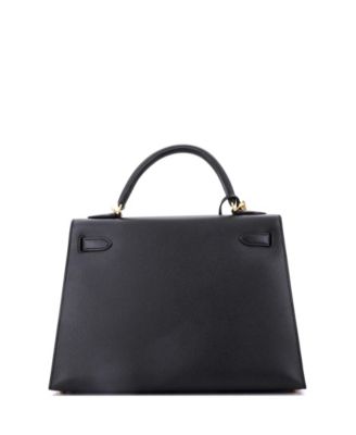 Kelly 32 Handbag Black Epsom with Gold Hardware