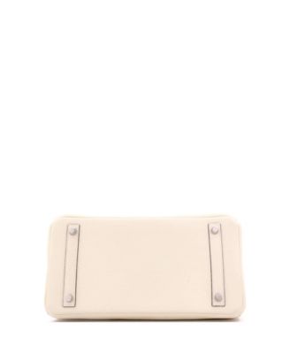 Birkin 30 Handbag Light Clemence with Palladium Hardware