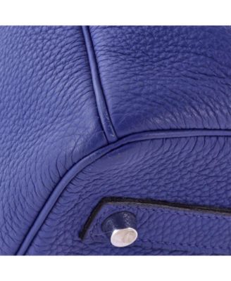 Birkin 35 Handbag Blue Togo with Palladium Hardware